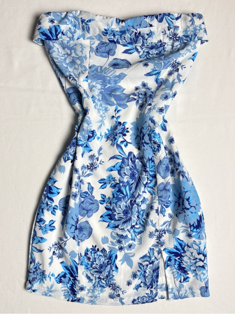 That’s So Fetch Blue Floral Strapless Dress-XS